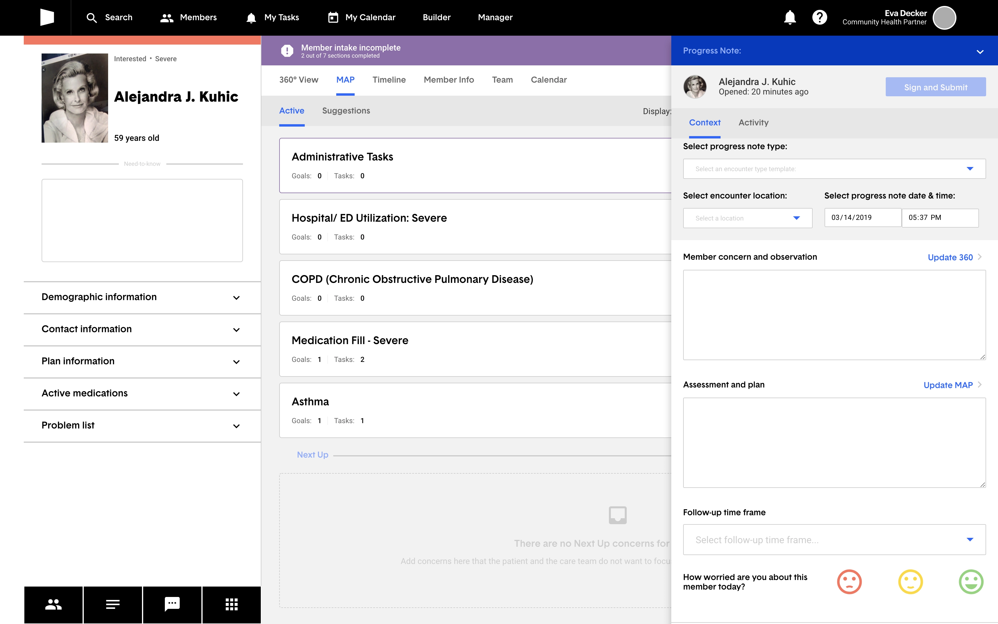 The Cityblock dashboard. There are many different styles, colors, and
fonts.